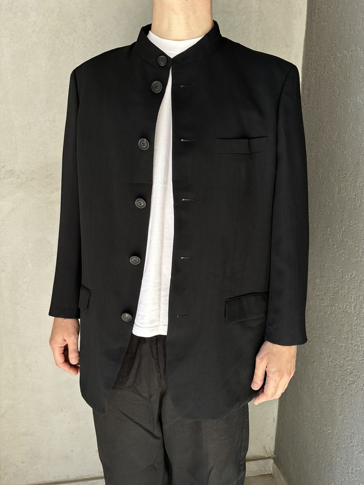 Issey Miyake ISSEY MIYAKE MEN Mao Collar Jacket Blazer Outerwear Size US XL / EU 56 / 4 - 9 Thumbnail