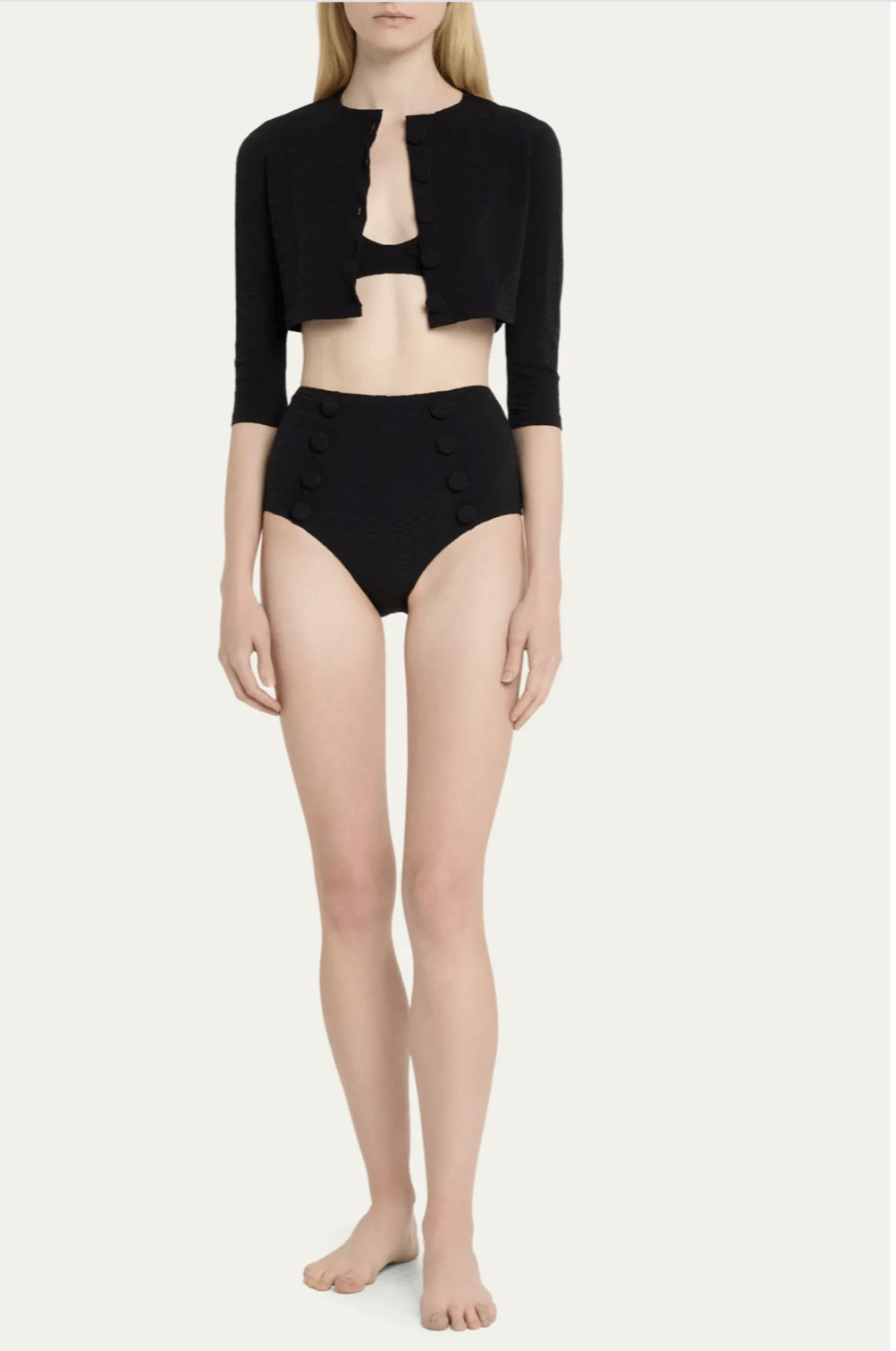 Lisa Marie Fernandez Black Long Sleeve Swim Top Size S / US 4 / IT 40 - 2 Thumbnail
