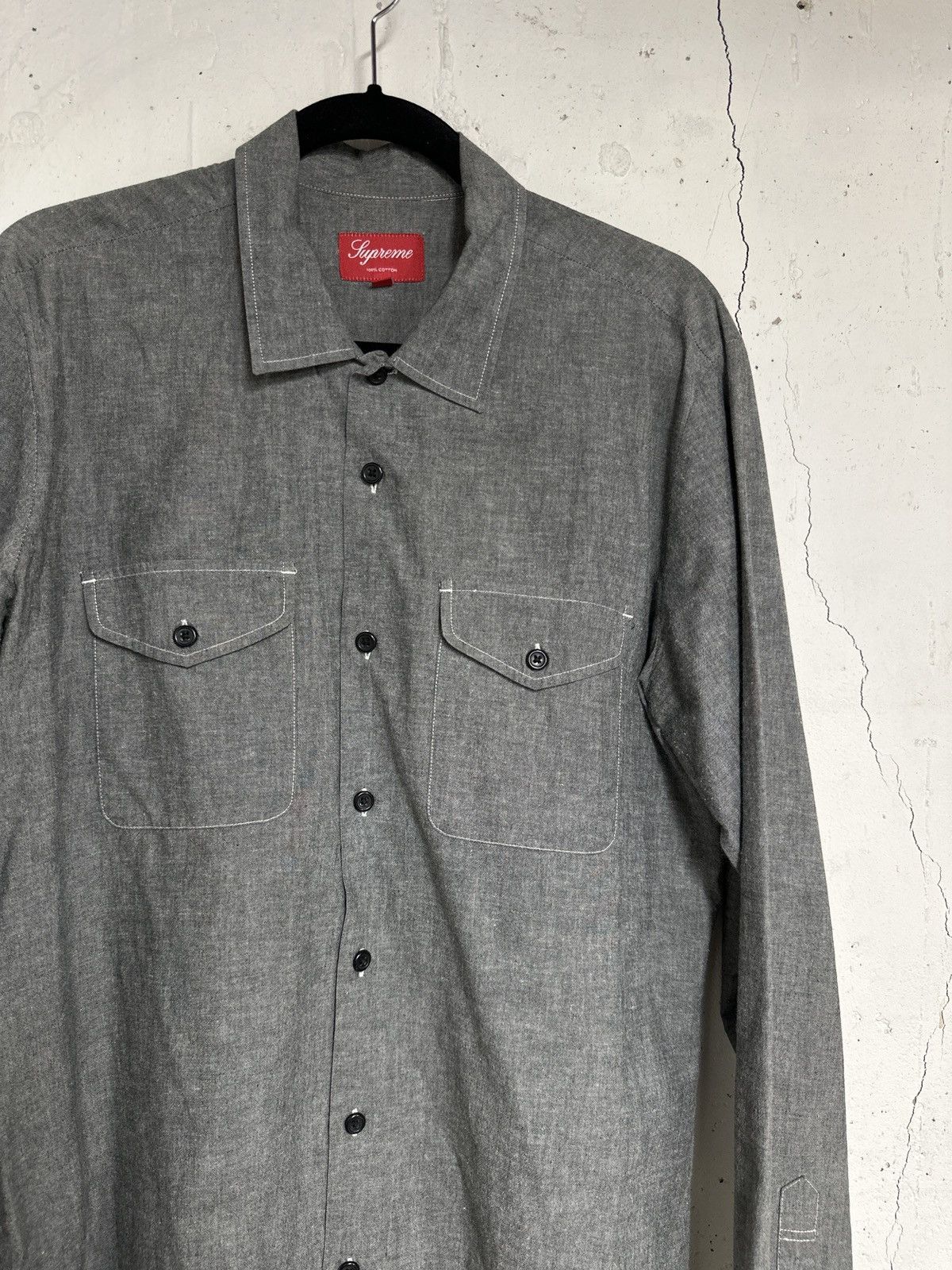 Supreme Supreme Button Up Shirt Black Grey Large Size US L / EU 52-54 / 3 - 1 Thumbnail