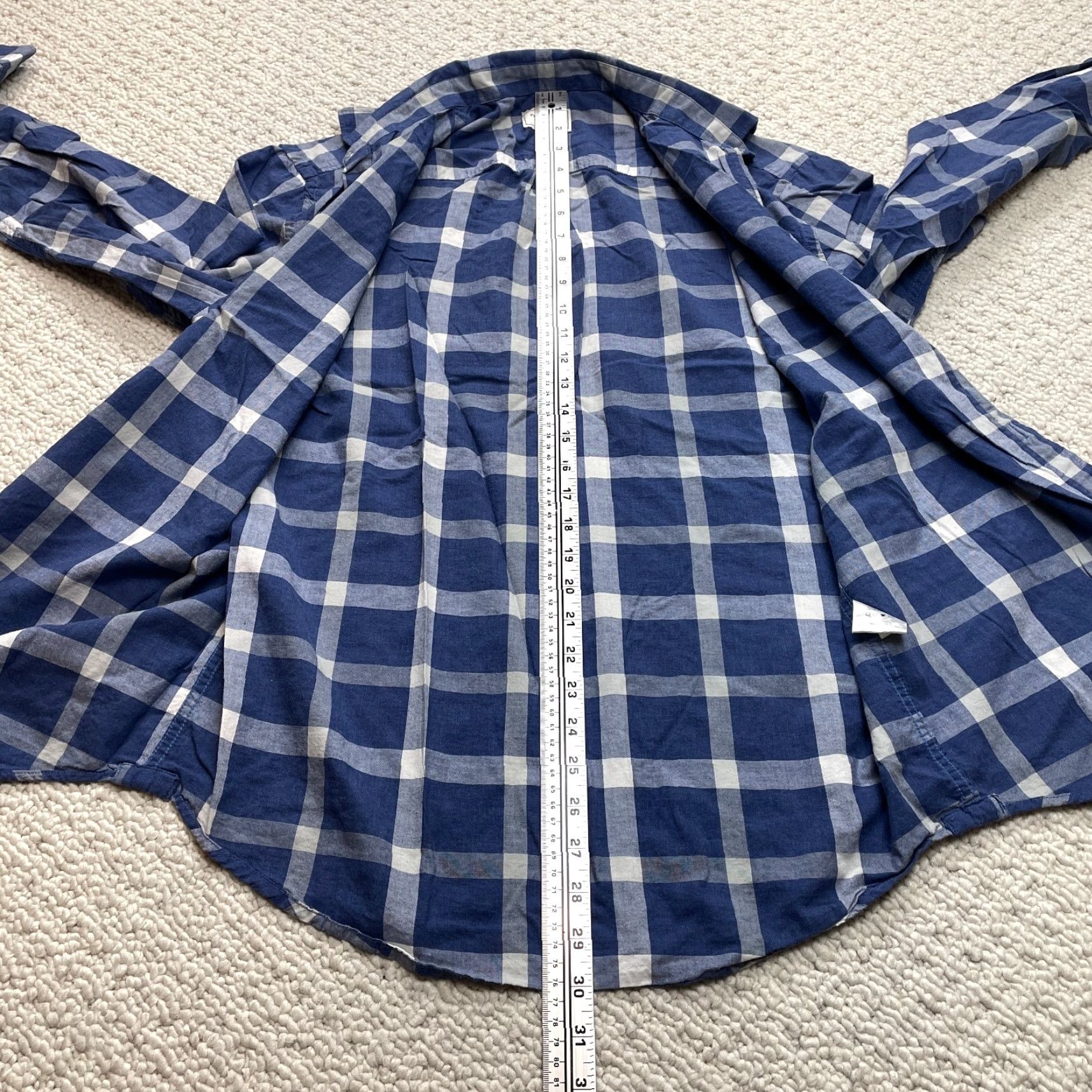 Vintage Frank + Oak Rue St. Viateur Button Up Shirt Mens Large Blue Plaid Long sleeve Size US L / EU 52-54 / 3 - 2 Thumbnail
