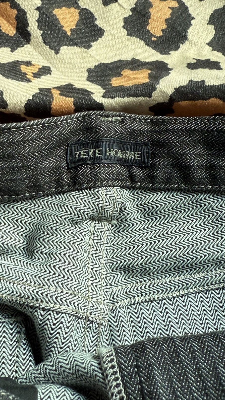 Tete Homme TETE HOMME Issey Miyake Japan Herringbone Twill Denim Grey Size US 31 - 6 Thumbnail