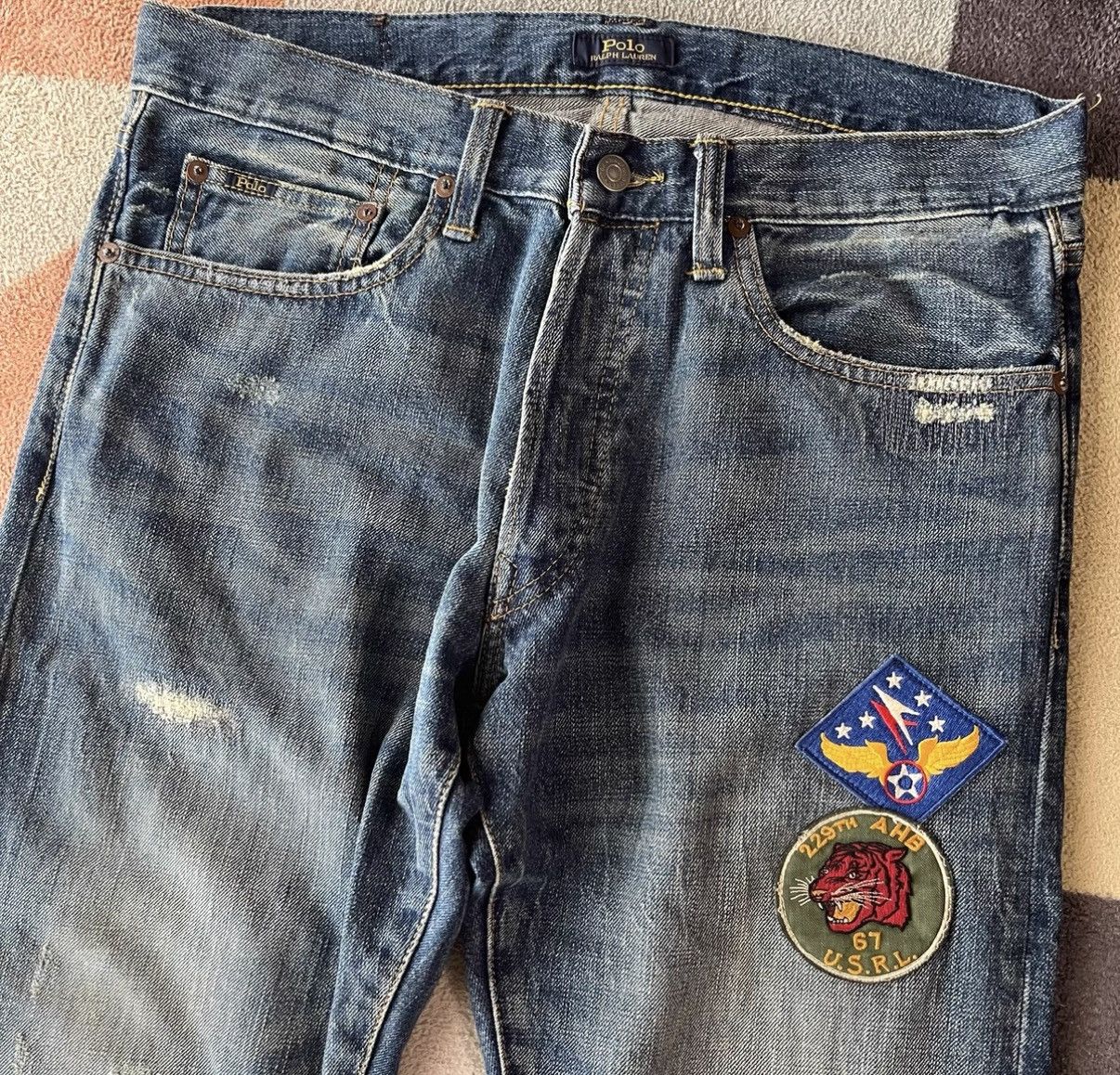 Ralph Lauren Ralph Lauren Distressed Patchwork Jeans K22 Size US 31 - 3 Thumbnail