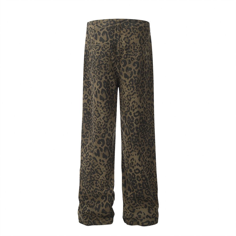 Japanese Brand Loose casual punk washed workwear leopard print jeans y2k Size US 32 / EU 48 - 3 Thumbnail