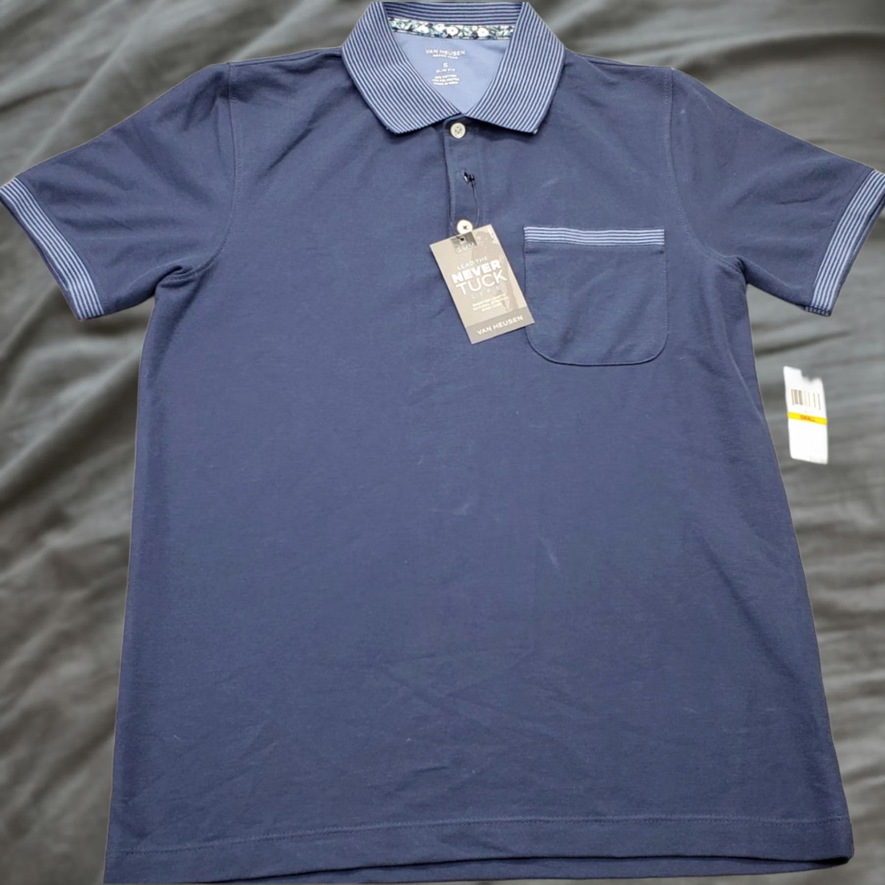 Van Heusen Van Heusen Polo Shirt Men S Blue Collared Easy Care Stretch Size US S / EU 44-46 / 1 - 1 Thumbnail