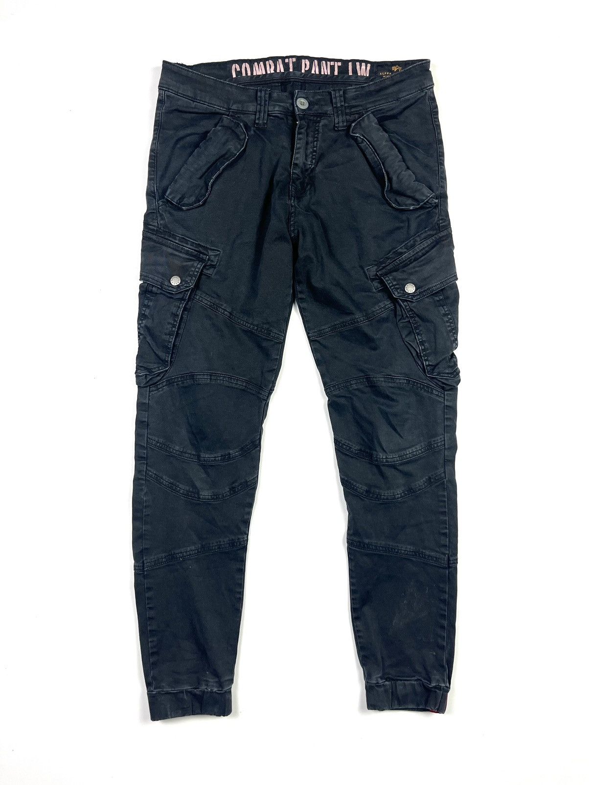 Alpha Industries × Japanese Brand Alpha Industries Vintage Cargo Pants Japanese Brand Black Size US 31 - 1 Thumbnail