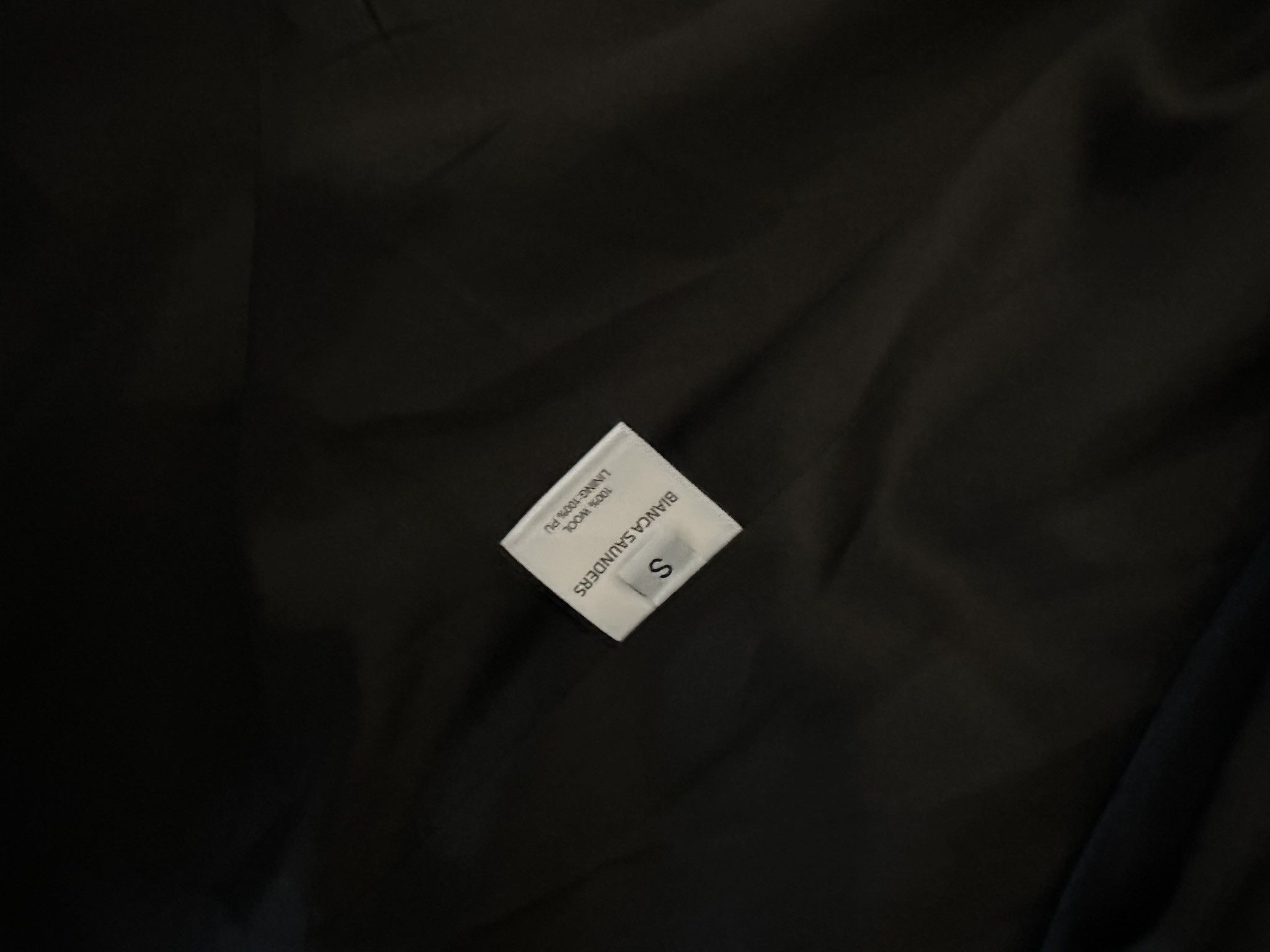 Bianca Saunders Raised Padded Shoulder Black Blazer Size 36R - 3 Thumbnail