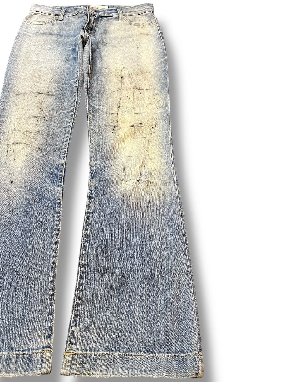 Gap Vintage Gap Long And Lean Flare Mudwash Distressed Denim Size US 30 / EU 46 - 4 Thumbnail