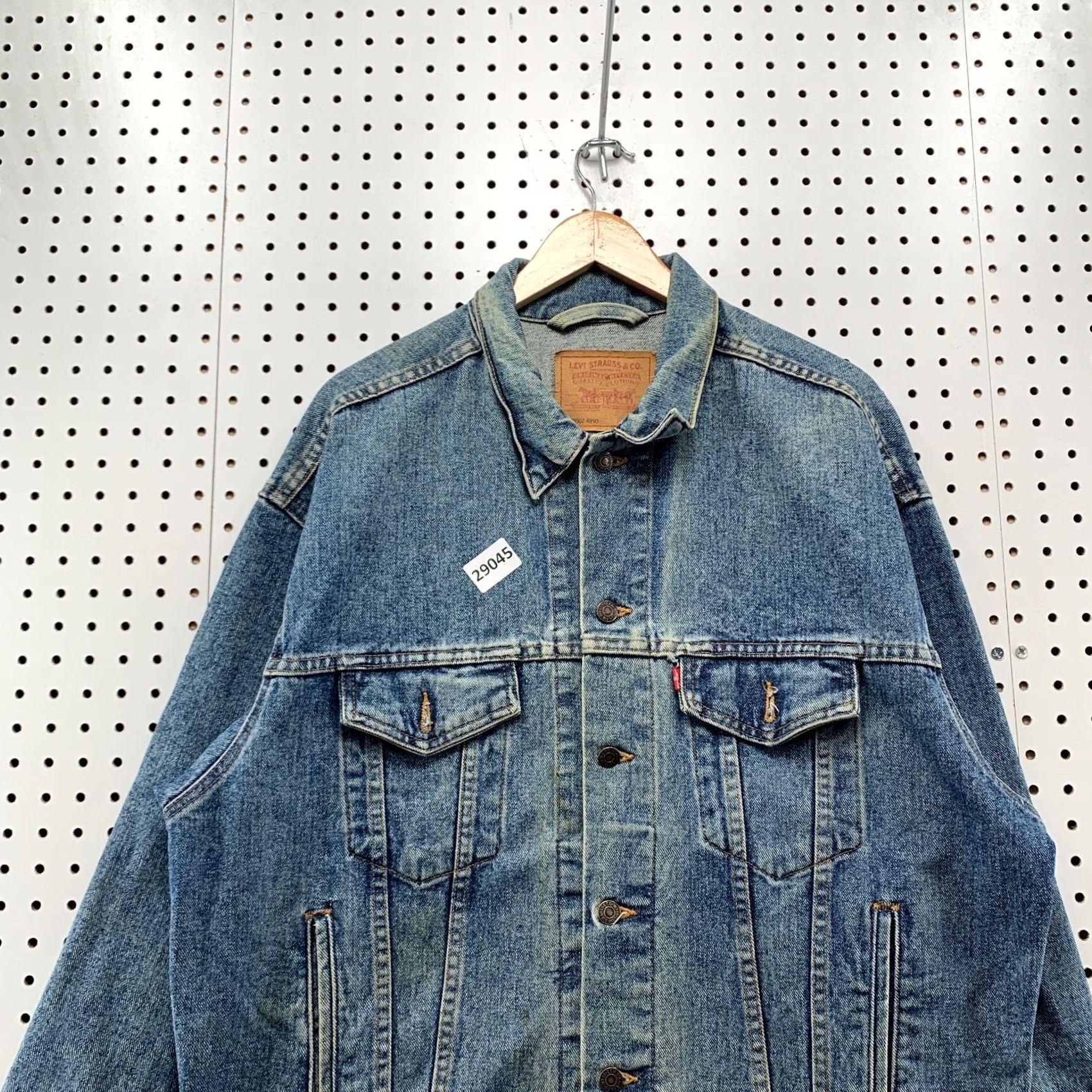Levi's VINTAGE Levi's Denim Trucker Jacket Mens Large Button Mad In USA 25x26.5 90s Trucker Jacket Blue Jeans Size US 33 - 6 Thumbnail