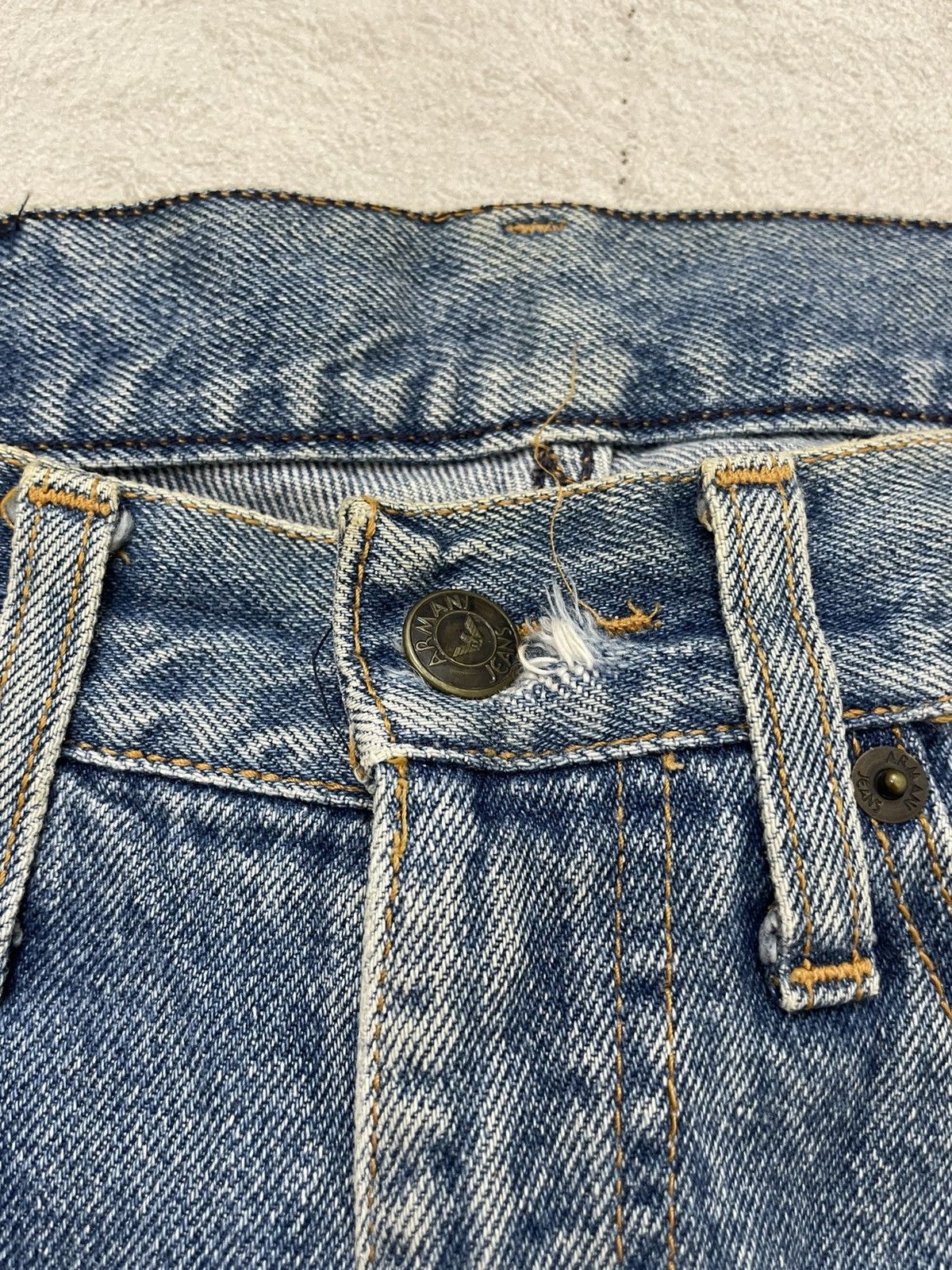 Japanese Brand 2000s Armani Mudwash Jeans Slim Fit Y2K Size US 30 / EU 46 - 6 Thumbnail
