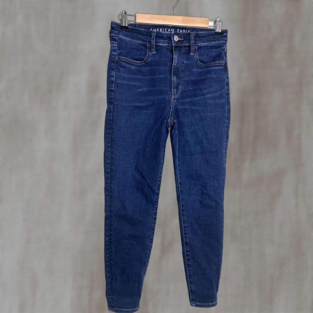 American Eagle Outfitters American Eagle Next Stretch Dark Wash Jeans Super Hi Rise Jegging 28x26 Size 6 Size 30" / US 8 / IT 44 - 1 Thumbnail