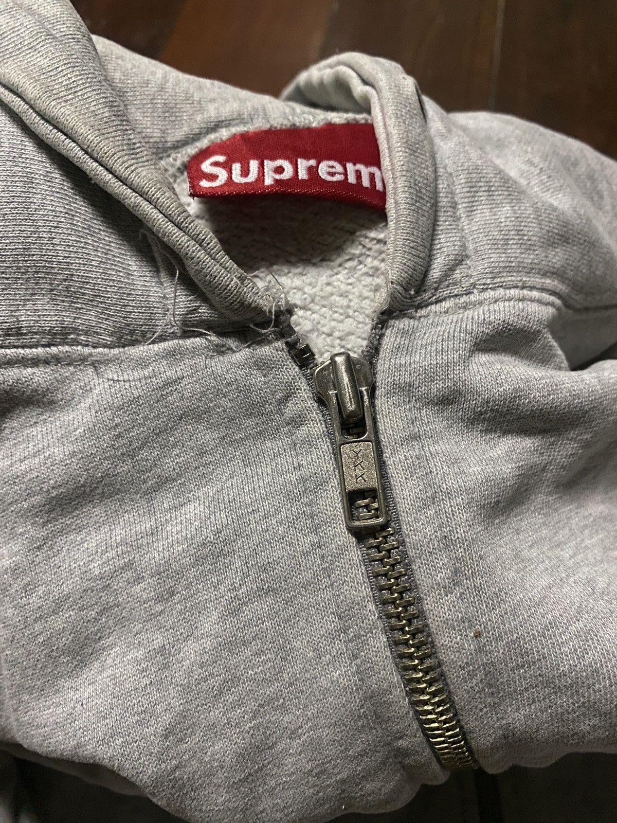 Hypebeast FIRE 🔥 VINTAGE SUPREME NY ZIP UP HOODIE DISTRESSED REWORK Size US L / EU 52-54 / 3 - 13 Thumbnail