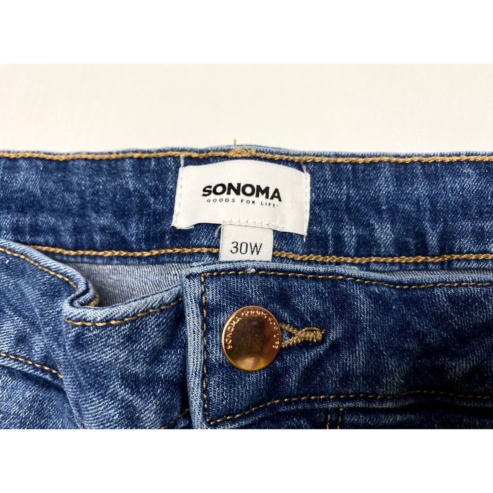 Vintage NWT Sonoma Jeans for Women Plus 30W 48x29 Blue Stretch Sonoma Jeans Straight High Rise 5-Pocket Denim Size 30" / US 8 / IT 44 - 6 Thumbnail