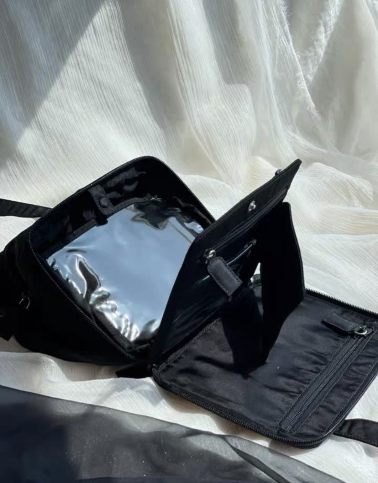 Prada Prada Mini Black & Silver Nylon Tofu Handbag J36 Size ONE SIZE - 11 Thumbnail