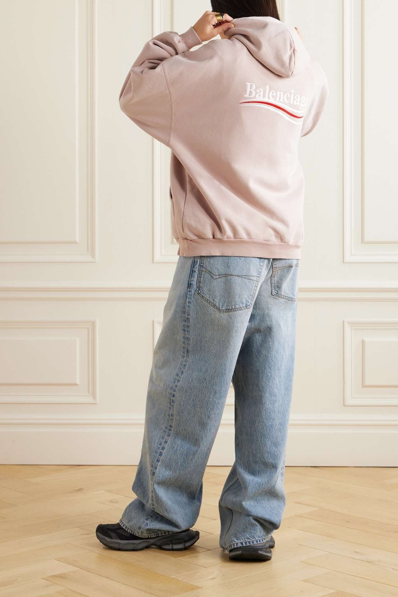 Balenciaga o1srvl11e0325 Political Campaign Hoodie Oversized Light Pink Size XS / US 0-2 / IT 36-38 - 5 Thumbnail