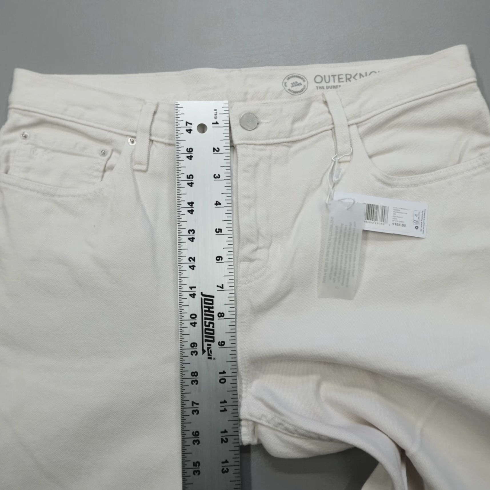 Outerknown Outerknown The Dunes Straight Jeans 34x30 SXC Organic Cotton Denim Mens Regular 5-Pocket Ivory Solid Size US 34 / EU 50 - 7 Thumbnail