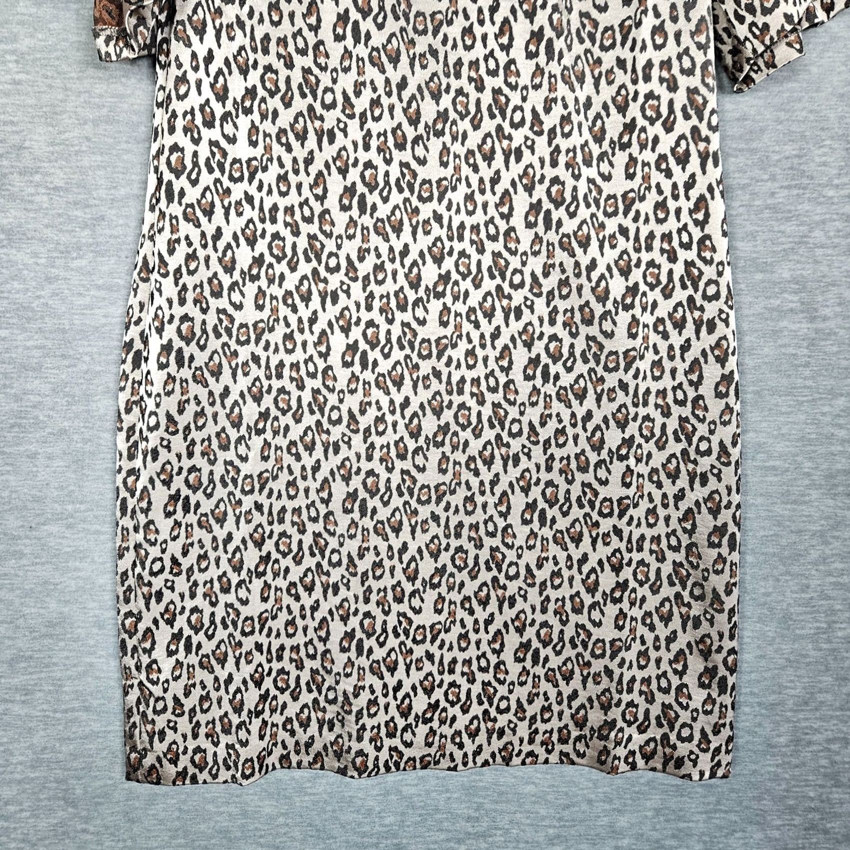 Banana Republic Banana Republic Leopard Printed Ruffle Bell Sleeve Dress Size 6 Casual Party/Cocktail A-Line Womens Multicolor Sleeveless Kn kih Size M / US 6-8 / IT 42-44 - 4 Thumbnail