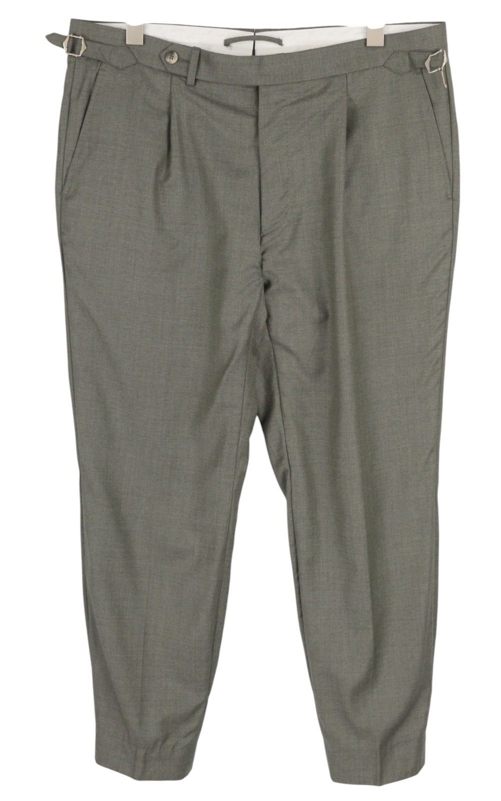 Suitsupply VIGO ZC UK44R Grey Melange Wool Pleated Trousers 84340 Size 44R - 1 Thumbnail