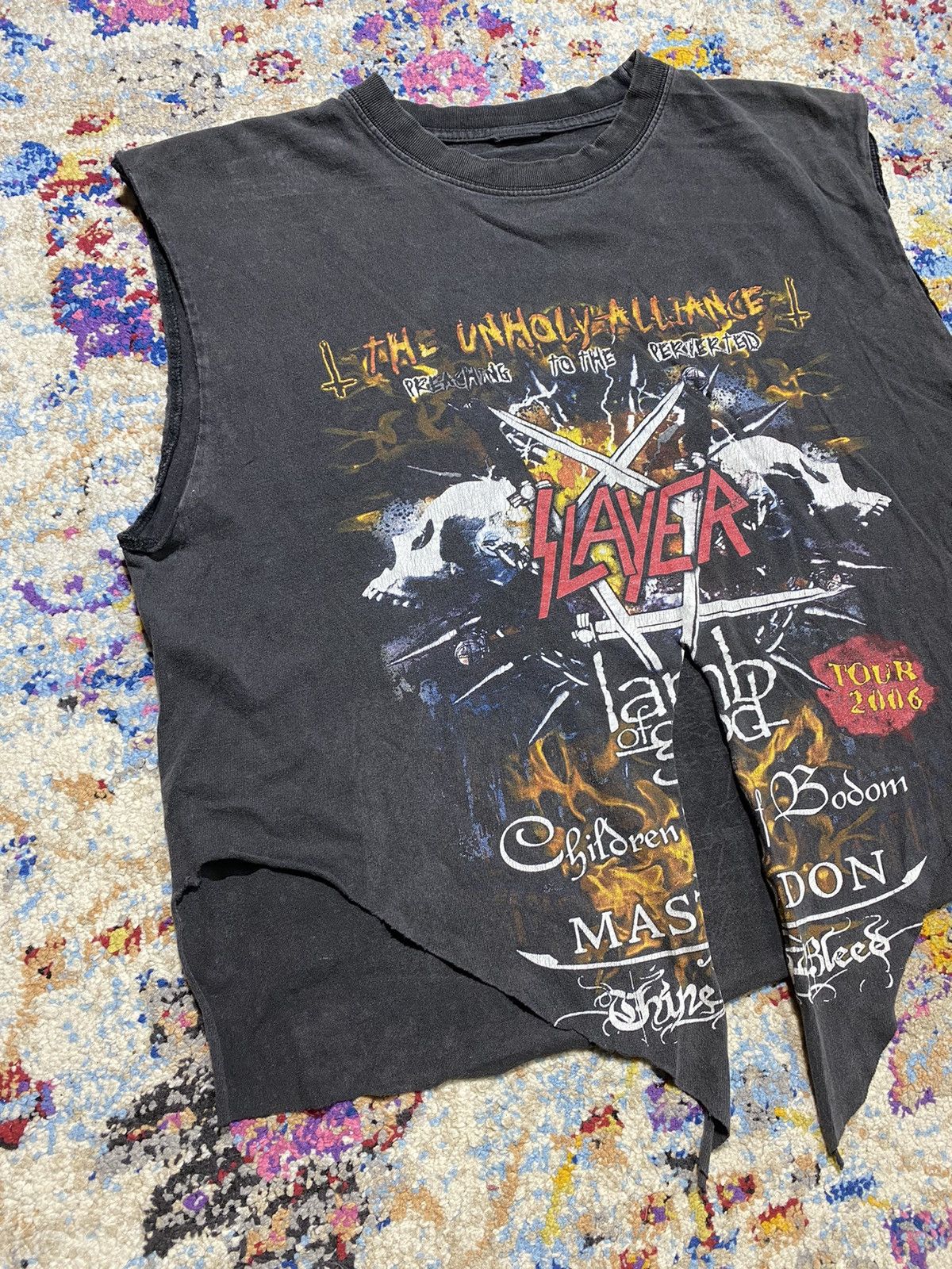 Band Tees The Unholy Alliance Tour Metal Crop Top T Shirts Size M / US 6-8 / IT 42-44 - 2 Thumbnail