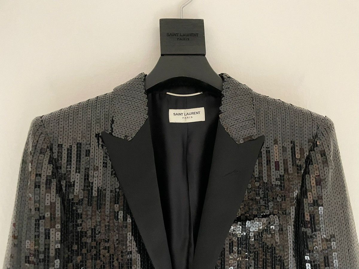Hedi Slimane × Saint Laurent Paris SS13 - GRAIL - 10.000$ Daft Punk Sequined Le Smoking Blazer Size 44R - 6 Thumbnail