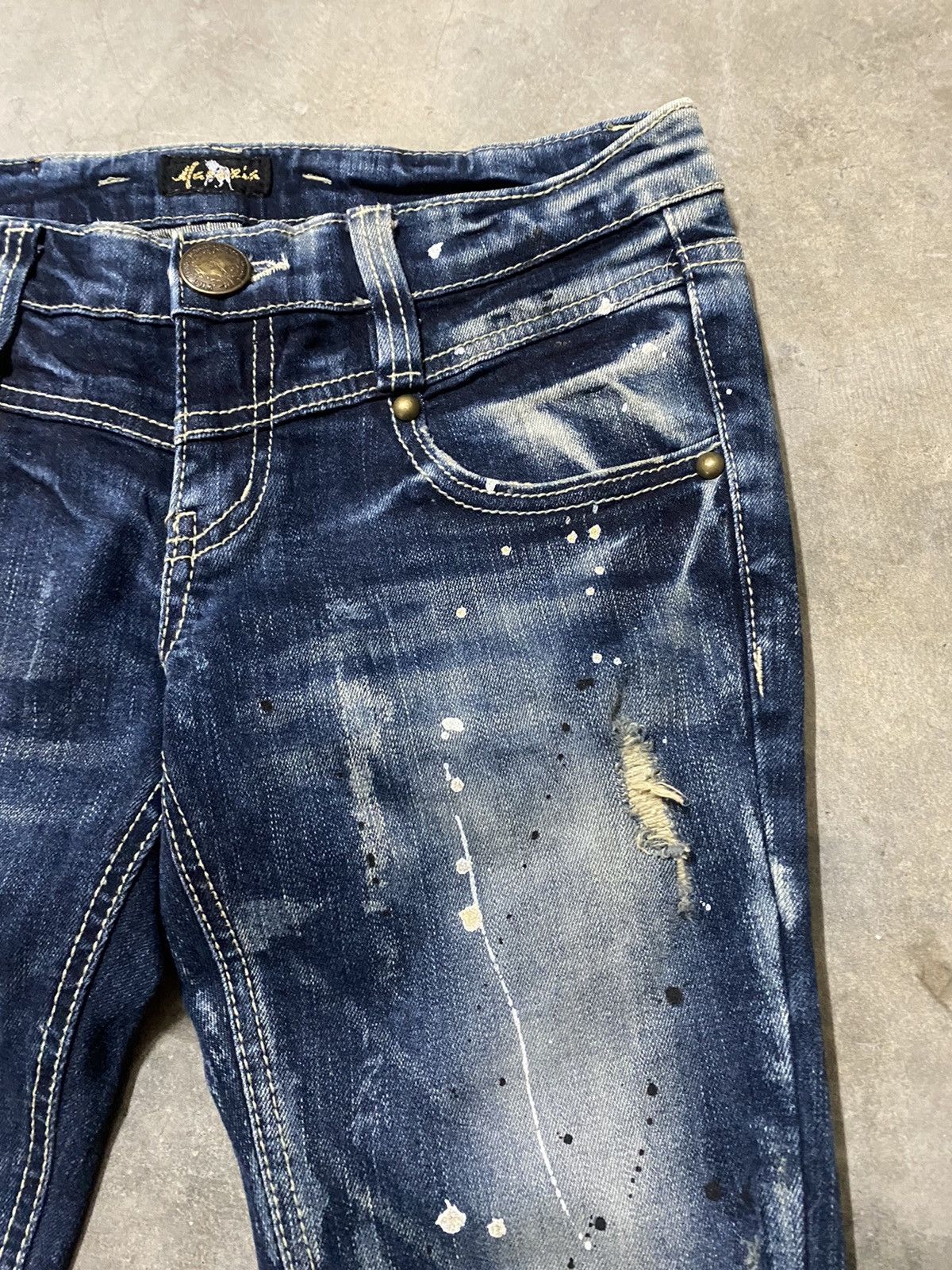 Hysteric Glamour × Japanese Brand Flare Jeans Maraxia Japan Asid Wash Denim p77 Size 29" - 15 Thumbnail