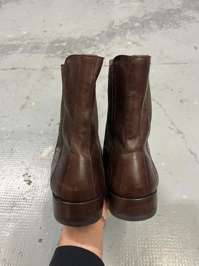 Versace 2000s Versace Brown Leather Boots Size US 8 / EU 41 - 6 Thumbnail