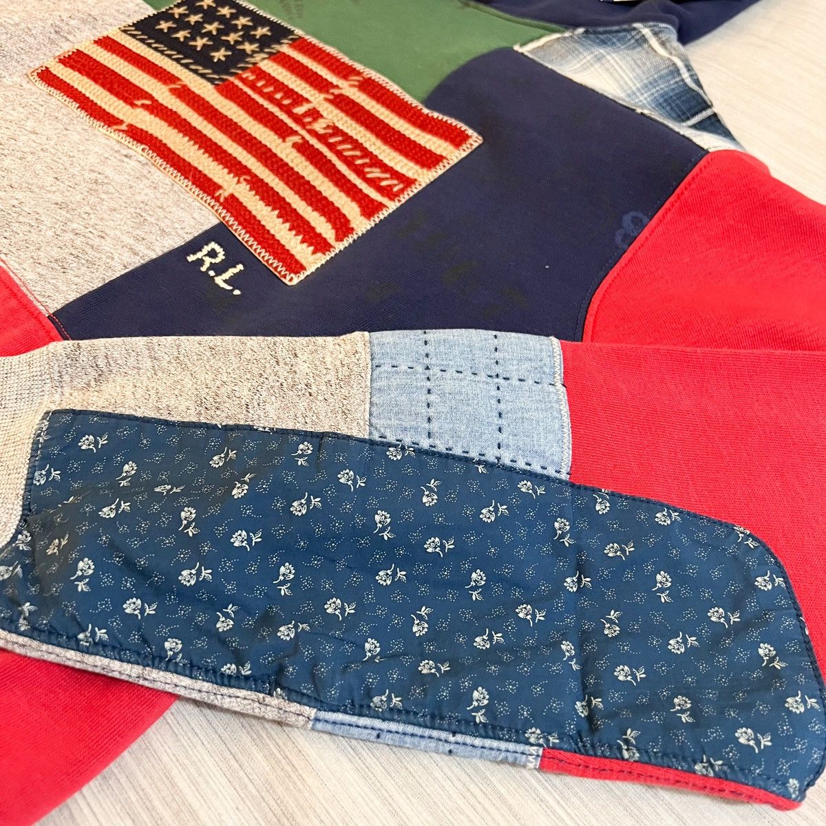 Polo Ralph Lauren Polo Ralph Lauren Patchwork pouch-pockets hoodie Americana Size US M / EU 48-50 / 2 - 4 Thumbnail