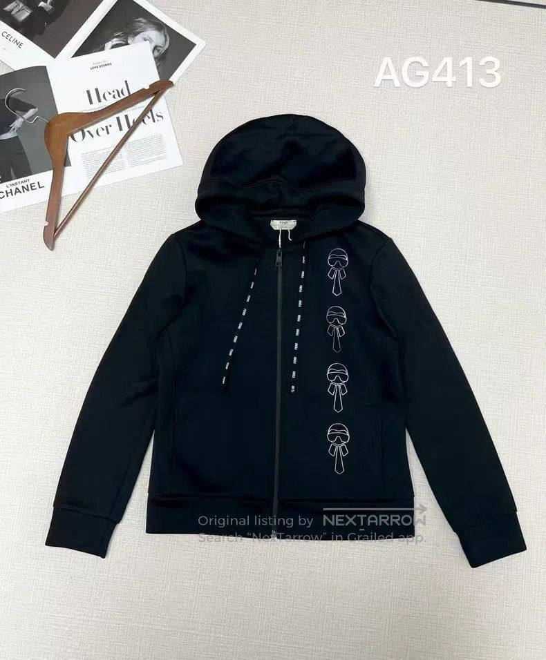 Fendi Fendi Monogrammed logo hooded sweatshirt Size S / US 4 / IT 40 - 1 Thumbnail