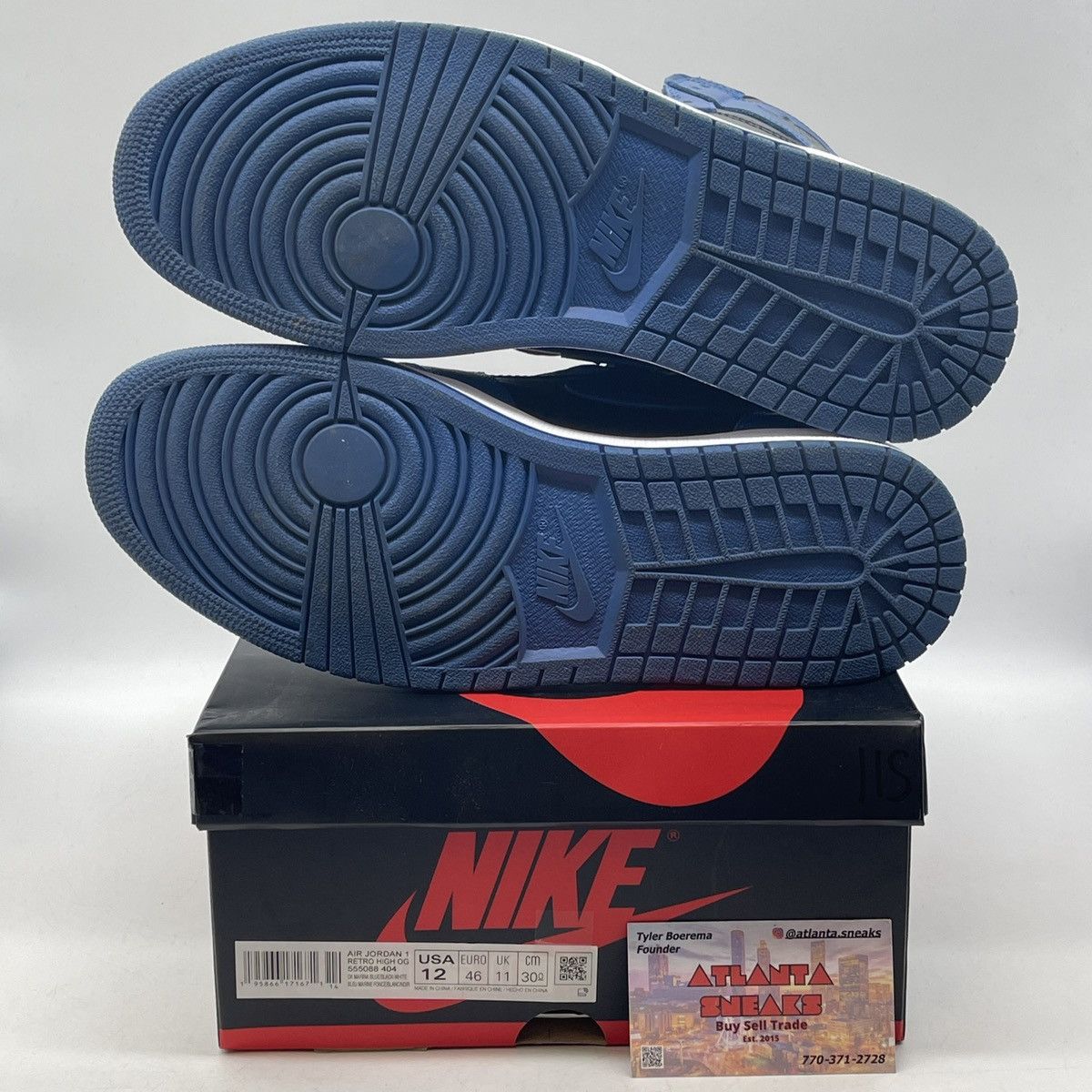 Jordan Brand Air Jordan 1 high dark marine blue Size US 12 / EU 45 - 7 Thumbnail