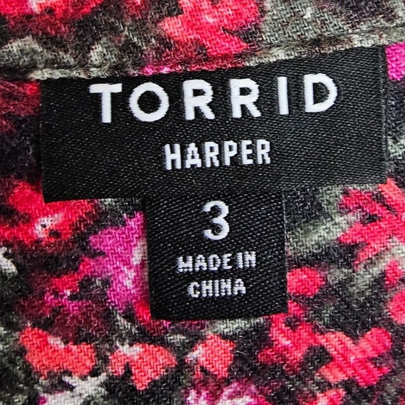 Torrid Torrid Womens Floral Harper Blouse Size 3X Dark Romantic Size 3XL / US 20-22 - 6 Thumbnail