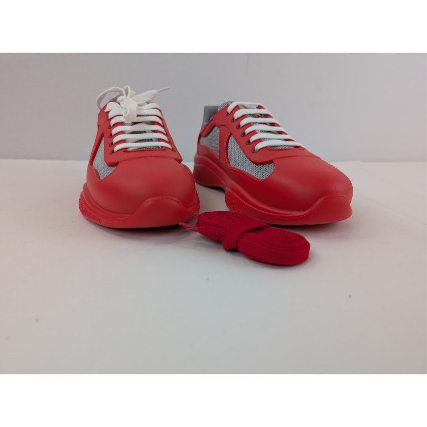 Prada o1rshd1 Calzature Uomo Icon Soft Lace Up Sneaker in Rosso Size US 9 / EU 42 - 6 Thumbnail