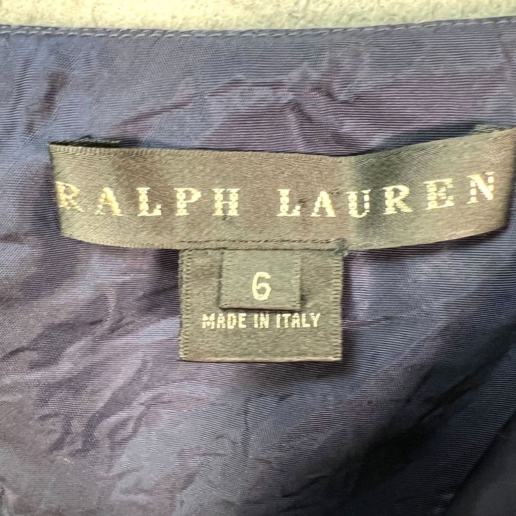 Ralph Lauren Ralph Lauren Womens 6 Navy Blue Pinstripe Ruffle Midi Dress Belt Party Cocktail Dress Size M / US 6-8 / IT 42-44 - 3 Thumbnail