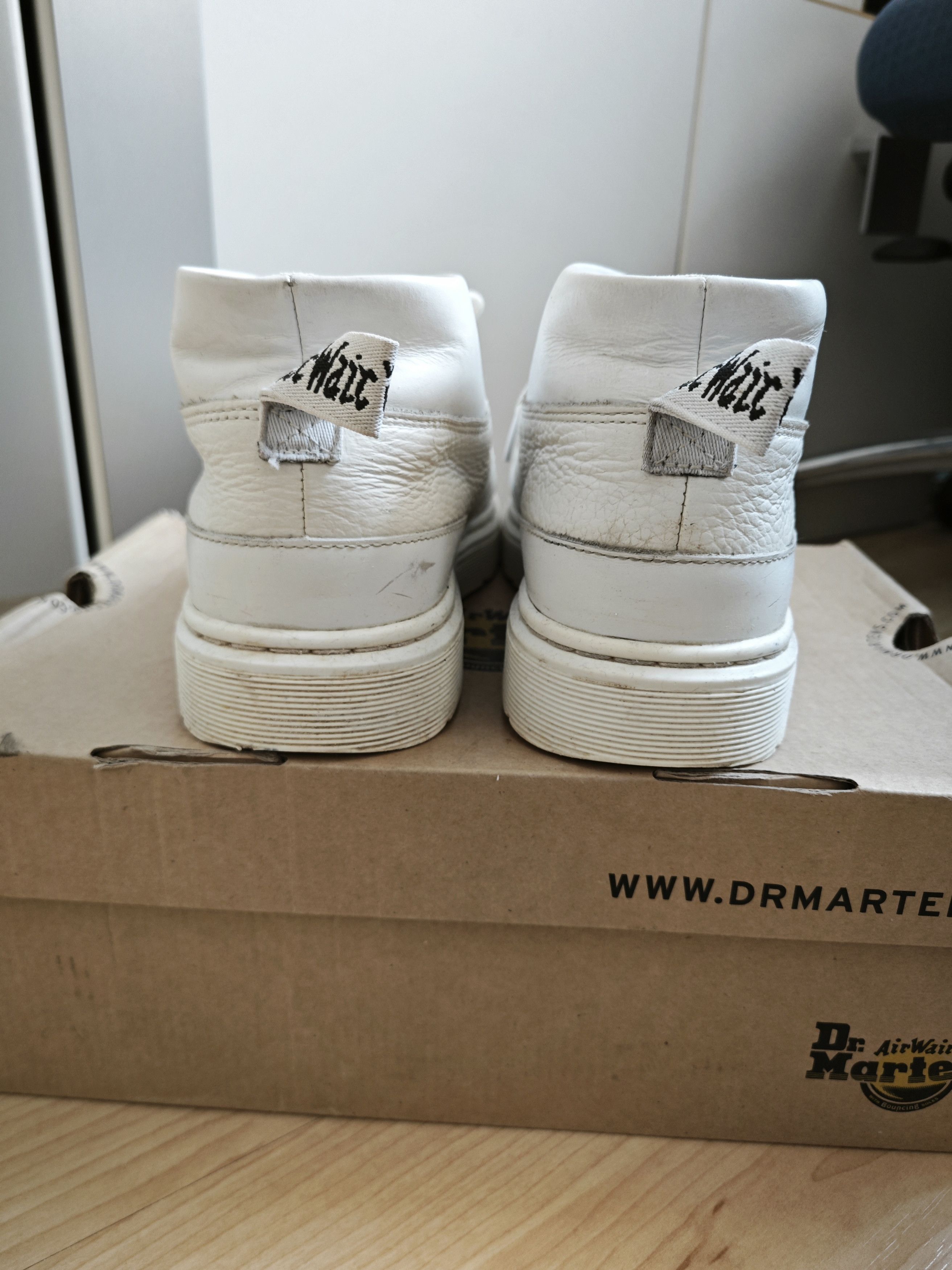 Dr. Martens Martens Jemima White Leather Boots – Size UK 6.5 / EU 40 Size US 10 / IT 40 - 5 Thumbnail