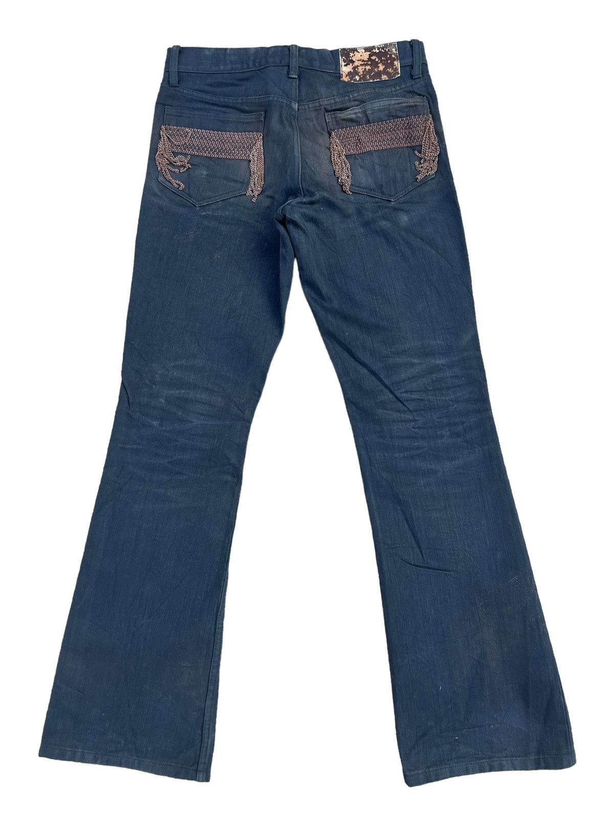 Shellac Shellac Japan Waxed Black Denim Bootcut Jeans Size US 29 - 2 Thumbnail