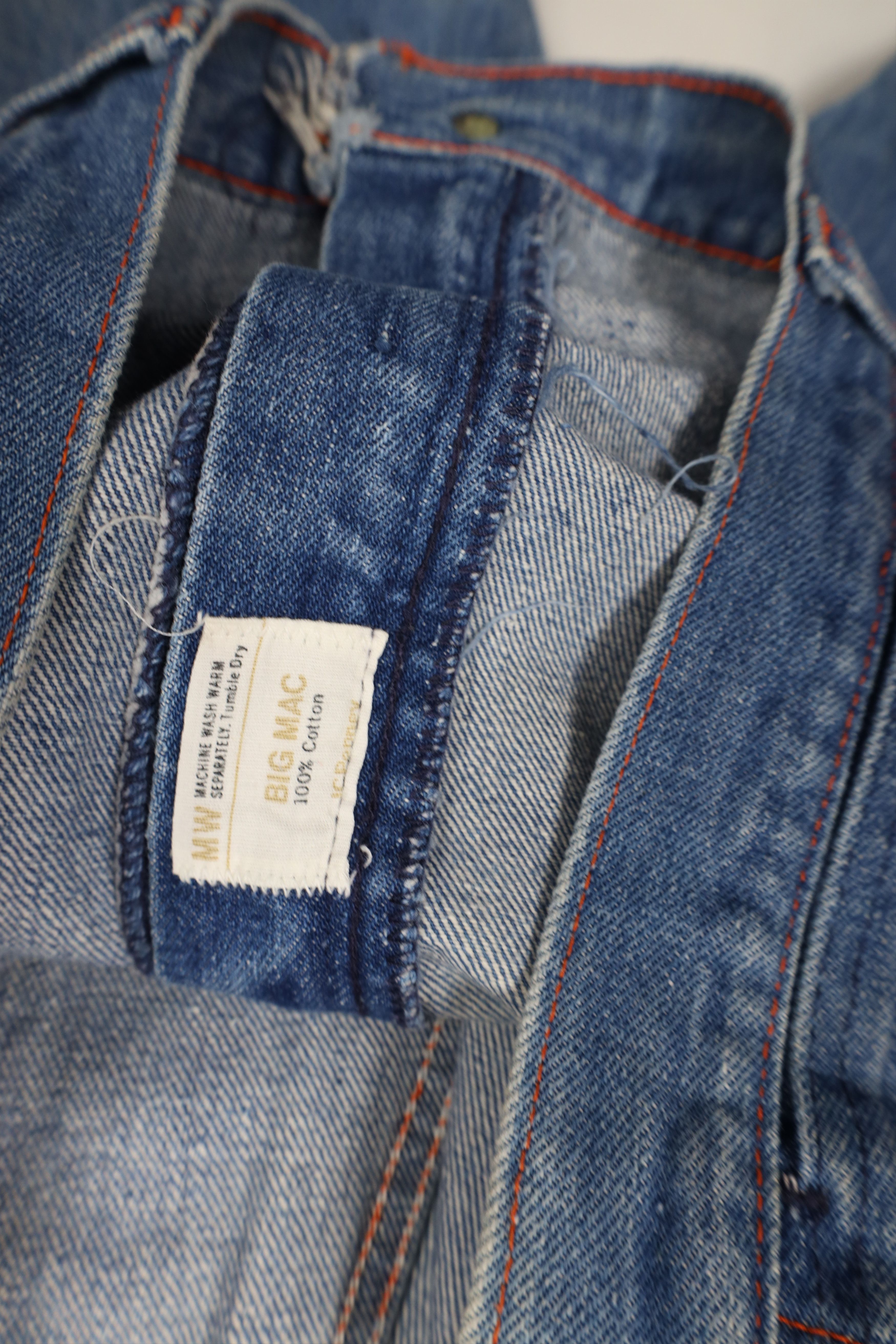 Big Mac × Vintage Vintage 70s Big Mac Wide Leg Dungaree Denim Jeans USA Size US 40 / EU 56 - 11 Thumbnail