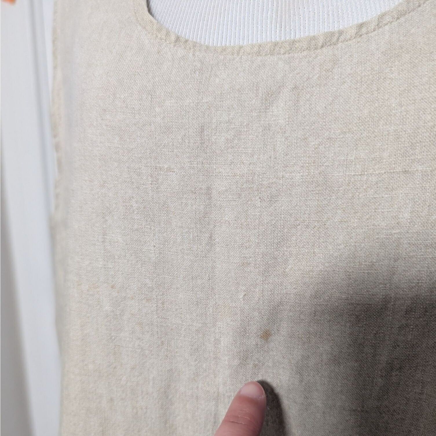 Designer J Peterman Linen Blend Midi Dress Womens Size Medium Beige Size M / US 6-8 / IT 42-44 - 3 Thumbnail