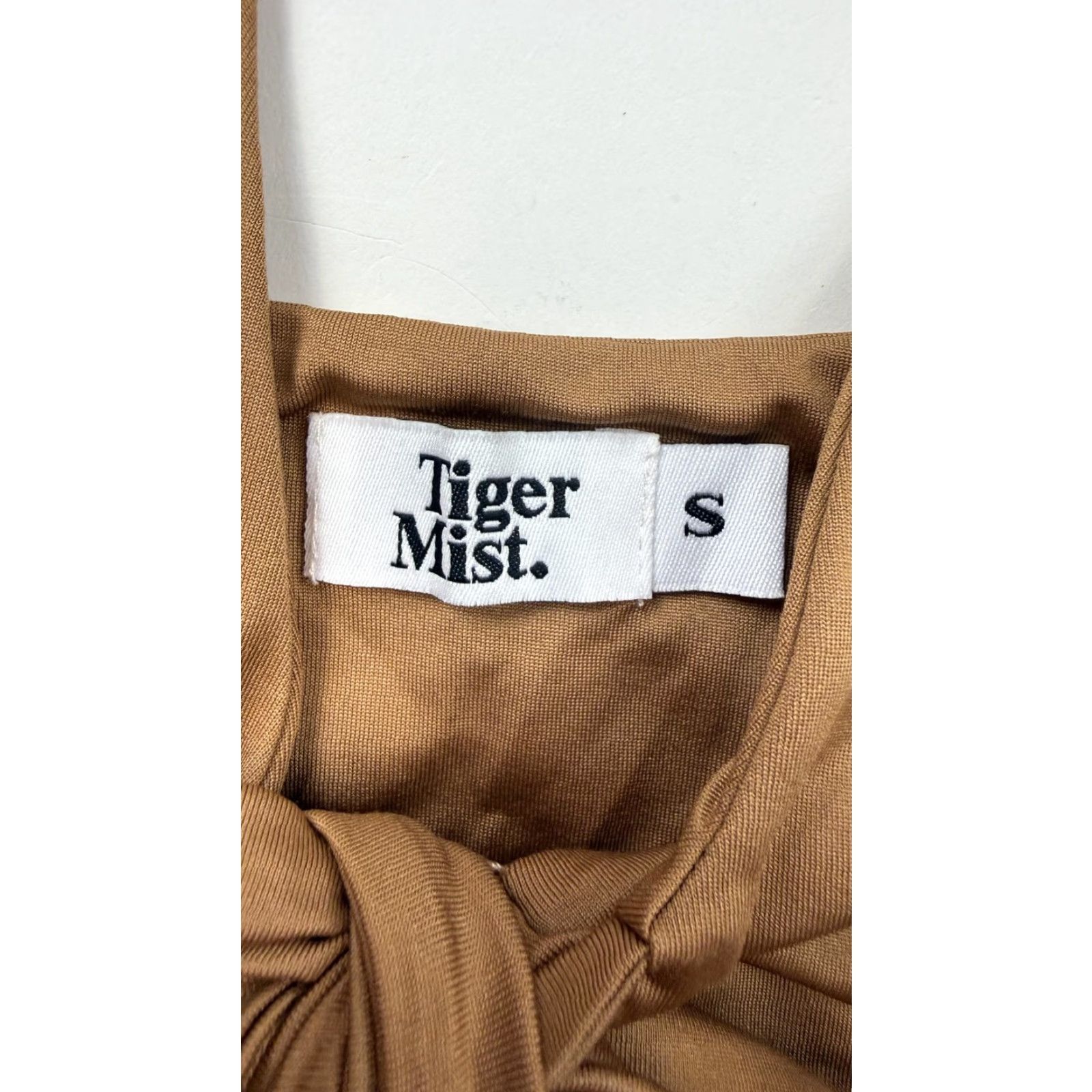 Vintage Tiger Mist Bikini Top Womens Small Brown Wide Strap Front Tie Swimsuit Swimwear Size S / US 4 / IT 40 - 2 Thumbnail