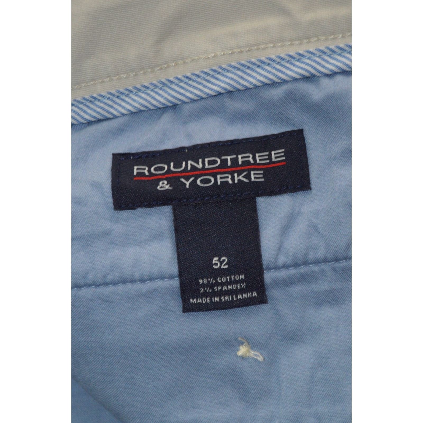 Roundtree & Yorke Roundtree & Yorke Casuals Big & Tall Shorts - 52 Beige Stretch Cotton Blend 9" Inseam Zip Front Pockets Chino Style Mens Size US 36 / EU 52 - 8 Thumbnail