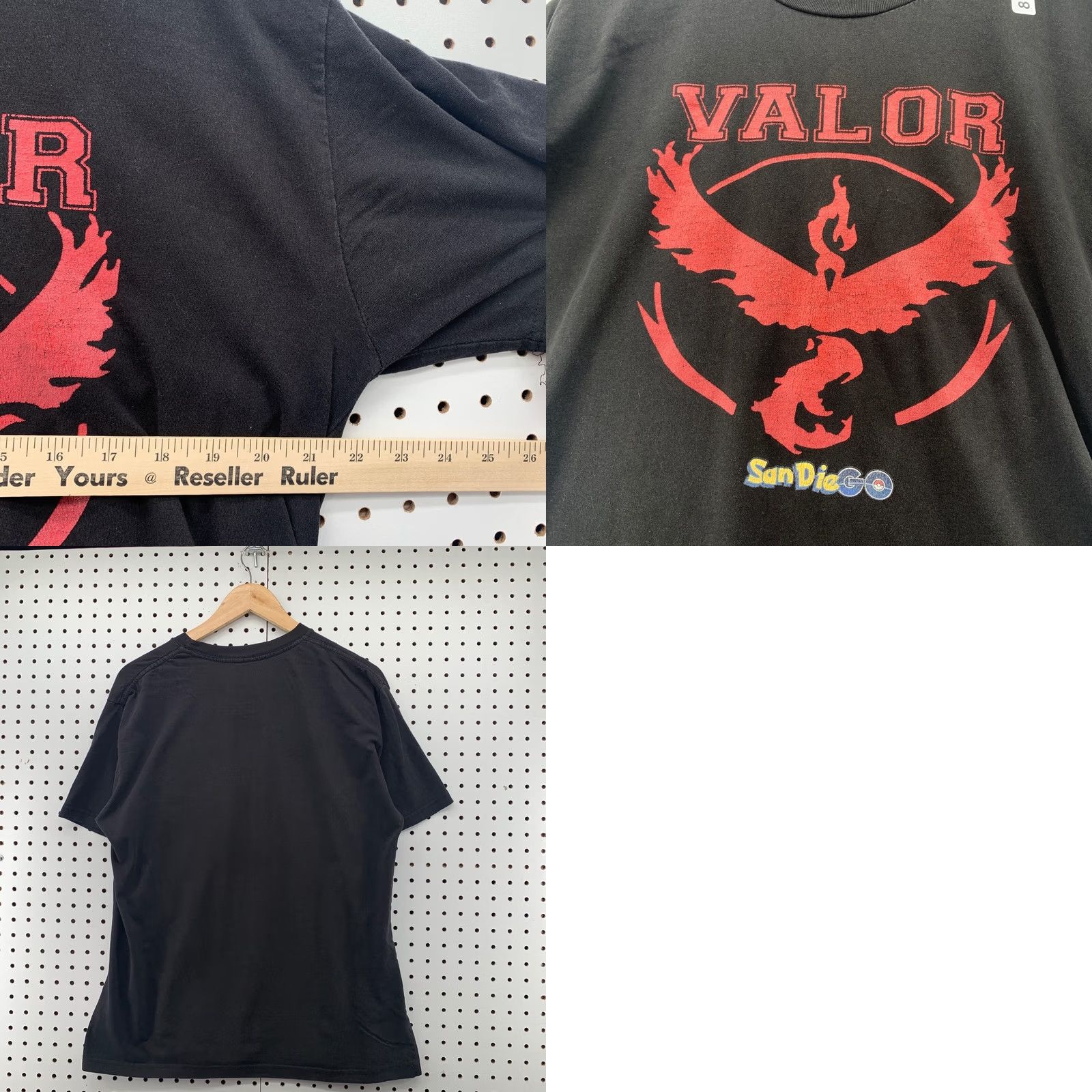Vintage Pokemon Go Valor Shirt Black Mens M Short Sleeve Crew Neck SVG - Pokemon, Pokémon, Anime, San Diego, 22.5x28 Size US M / EU 48-50 / 2 - 8 Thumbnail