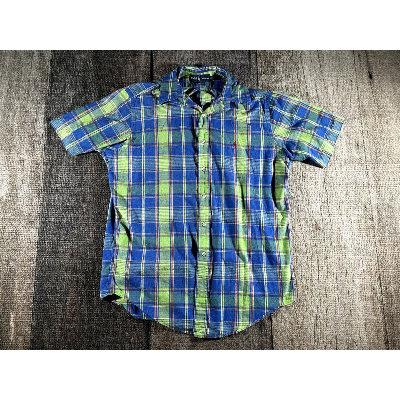 Ralph Lauren Ralph Lauren Classic Fit S Shirt Mens Plaid Green Blue Polo Size US M / EU 48-50 / 2 - 1 Thumbnail