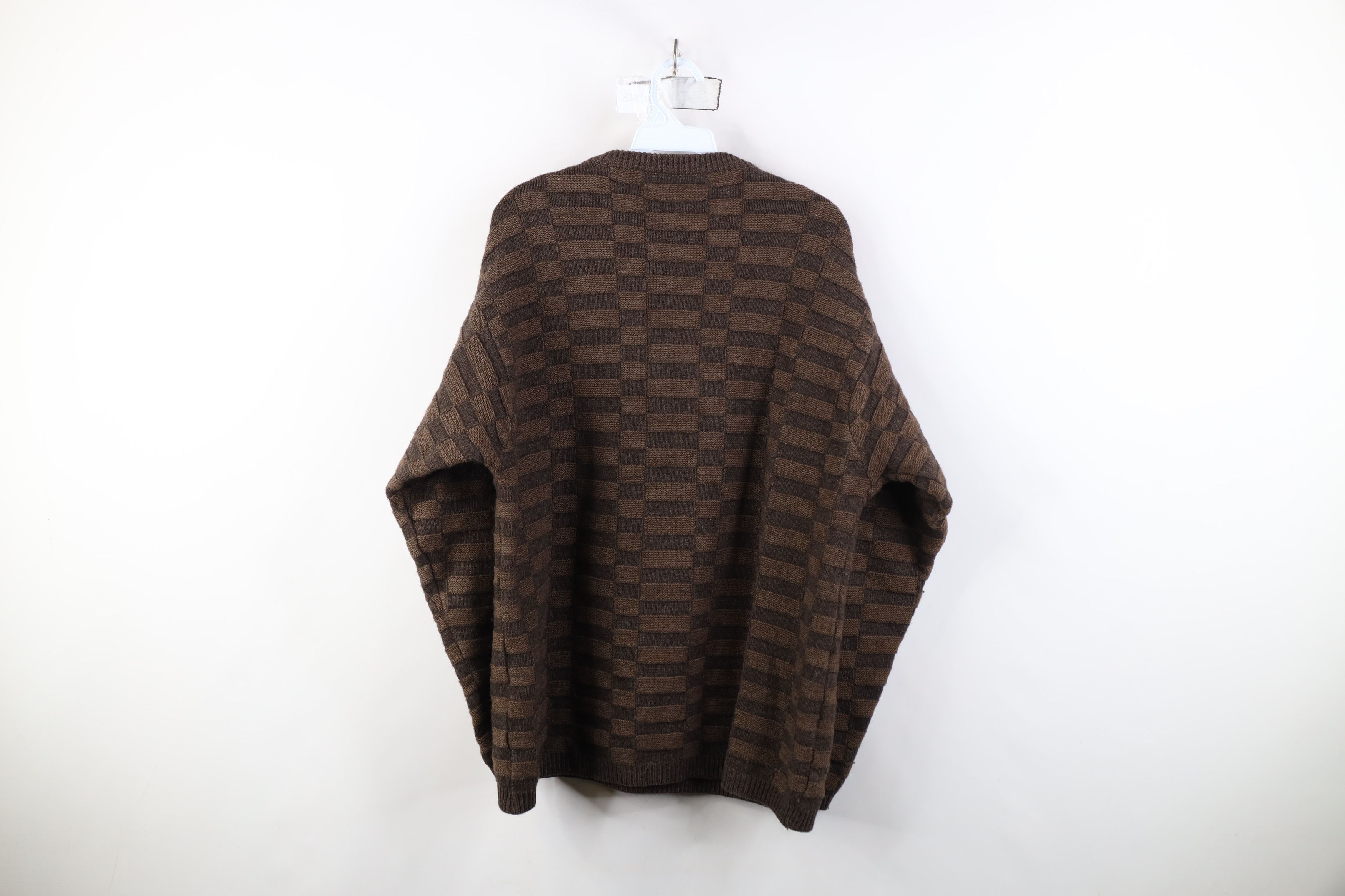 Vintage Vintage 90s Streetwear Weave Knit Crewneck Sweater Brown Size US M / EU 48-50 / 2 - 7 Thumbnail
