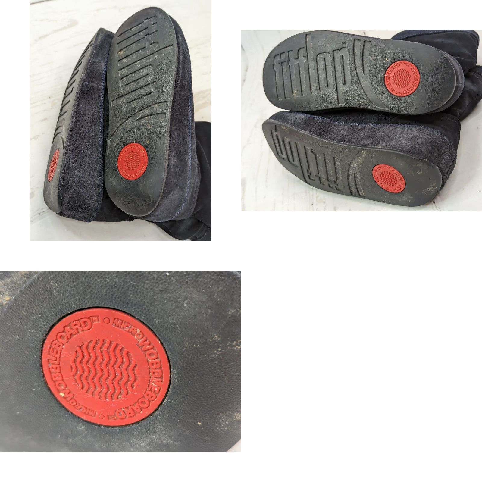 Vintage FitFlop Suede Ankle Booties Womens 7 Navy Wobble Board Zip Comfort Boot 468-097 Size US 7 / IT 37 - 10 Thumbnail