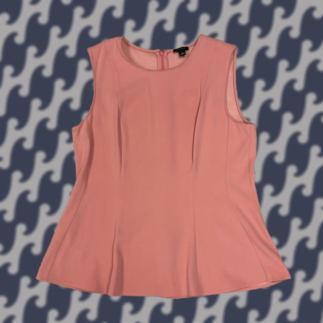Vintage Ann Taylor Top Salmon Sleeveless Shirt Full Zip Back Women’s Size 10 Shirt Womens Size 10 Salmon Full Zip Sleeveless Back-Zip (Pre-owned) Size L / US 10 / IT 46 - 1 Thumbnail