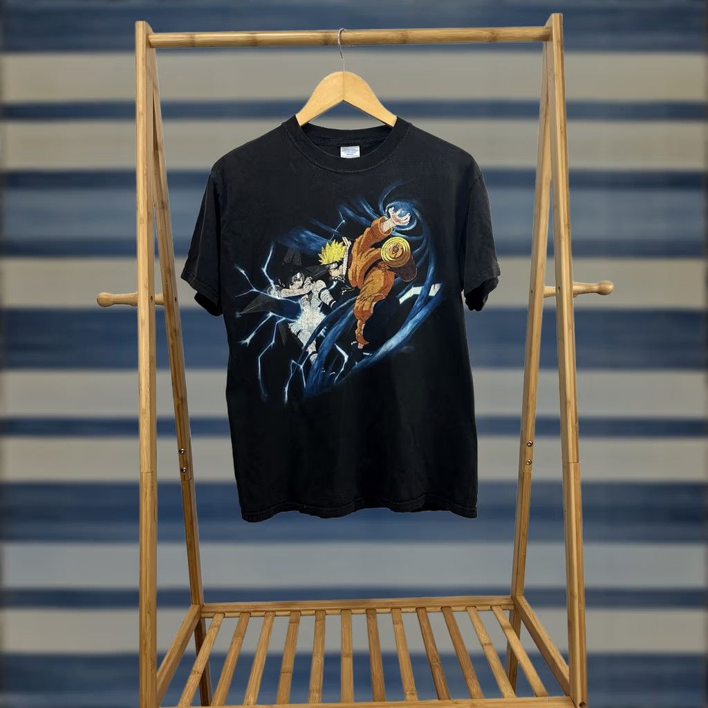 Vintage VTG Naruto Anime Sasuke vs Naruto Fight Lightning Black T-Shirt Adult Medium Size US M / EU 48-50 / 2 - 1 Thumbnail