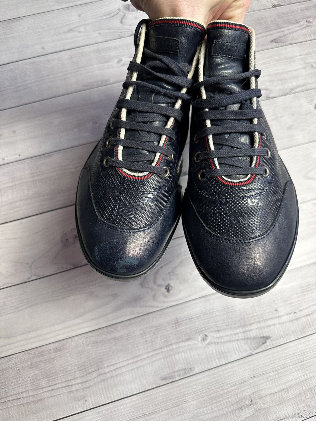 Vintage Vintage Gucci shoes boots monogram blue size US7,5/8 Size US 7.5 / EU 40-41 - 4 Thumbnail