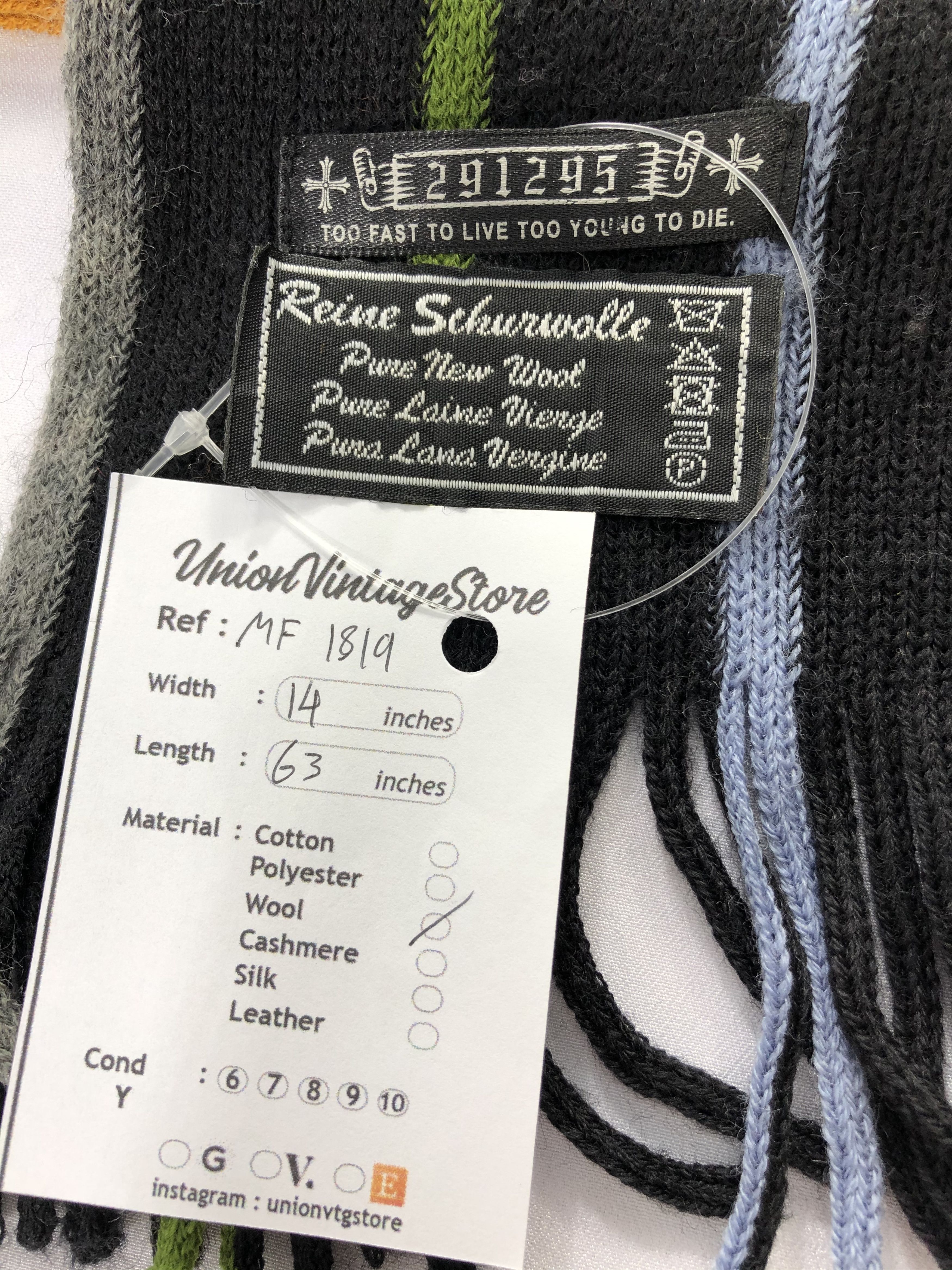 291295=Homme Vintage 291295 Homme Scarf/Muffler/Neckwear MF1819 Size ONE SIZE - 5 Thumbnail