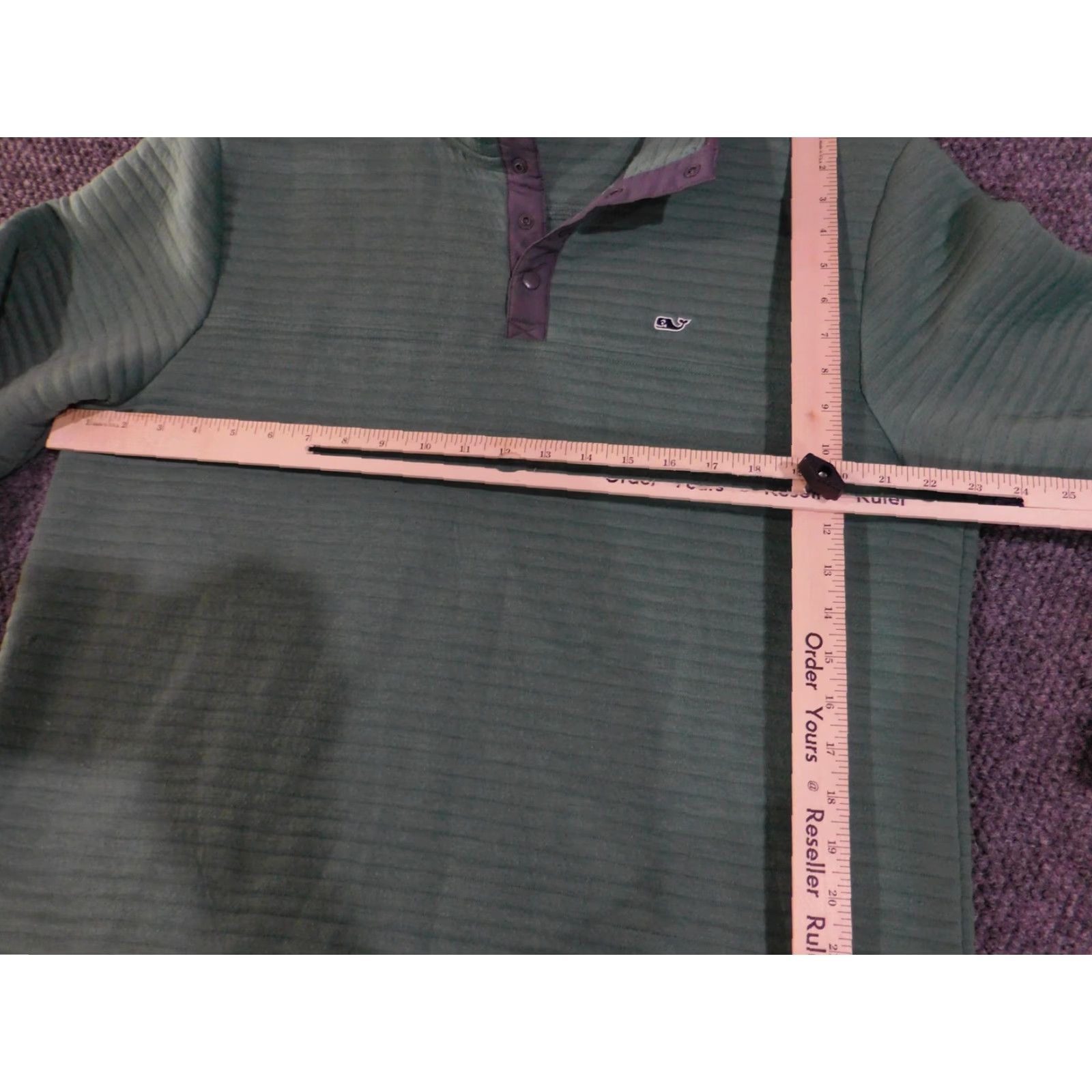 Vineyard Vines Vineyard Vines Pullover Mens Large Green Snap Mock Neck Fleece Striped Outdoor Shirt Size US L / EU 52-54 / 3 - 7 Thumbnail