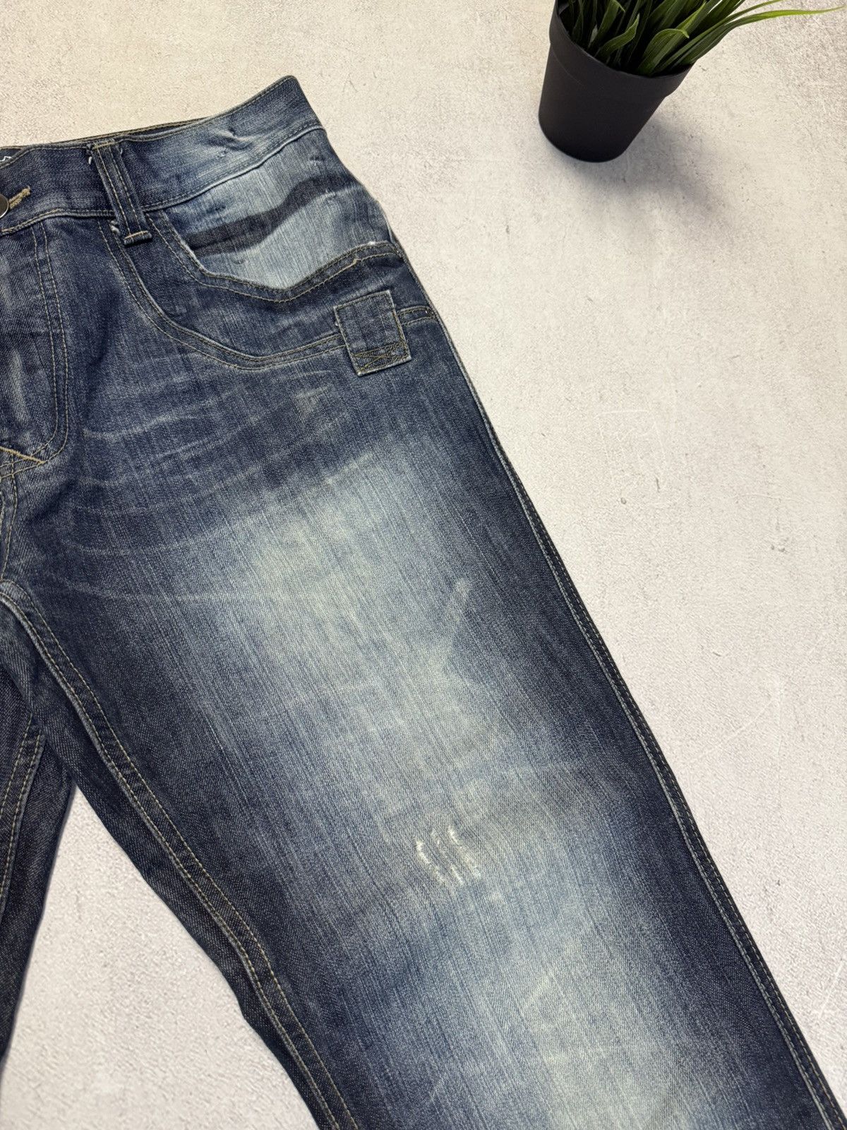 Japanese Brand SICK🚨 Japanese Straight Baggy Wash Denim Pants Y2K Rap 90s Size US 36 / EU 52 - 9 Thumbnail