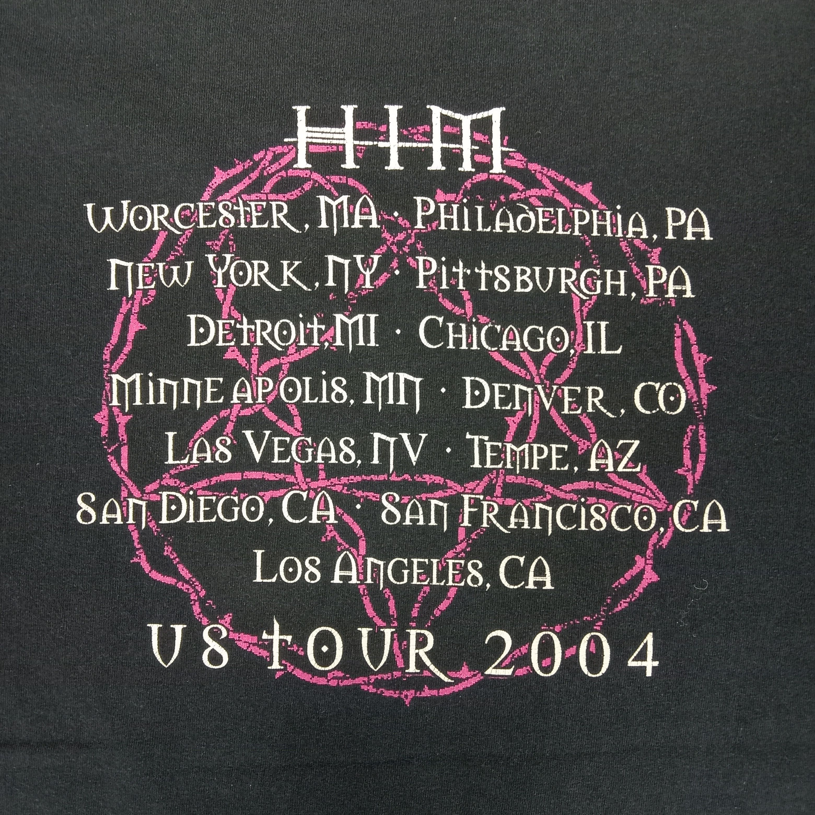 Band Tees × Vintage HIM American US Tour 2004 Rock Band Tshirt Size US L / EU 52-54 / 3 - 2 Thumbnail