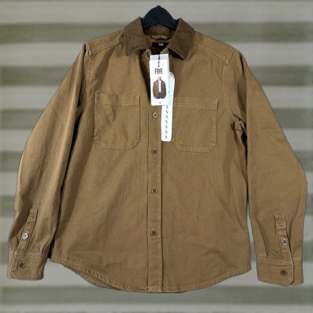 Frye Frye Shirt Jacket Barn Shacket Mens S Brown Corduroy Button Front Long Sleeve Pockets NWT Vintage: No Size US S / EU 44-46 / 1 - 1 Thumbnail