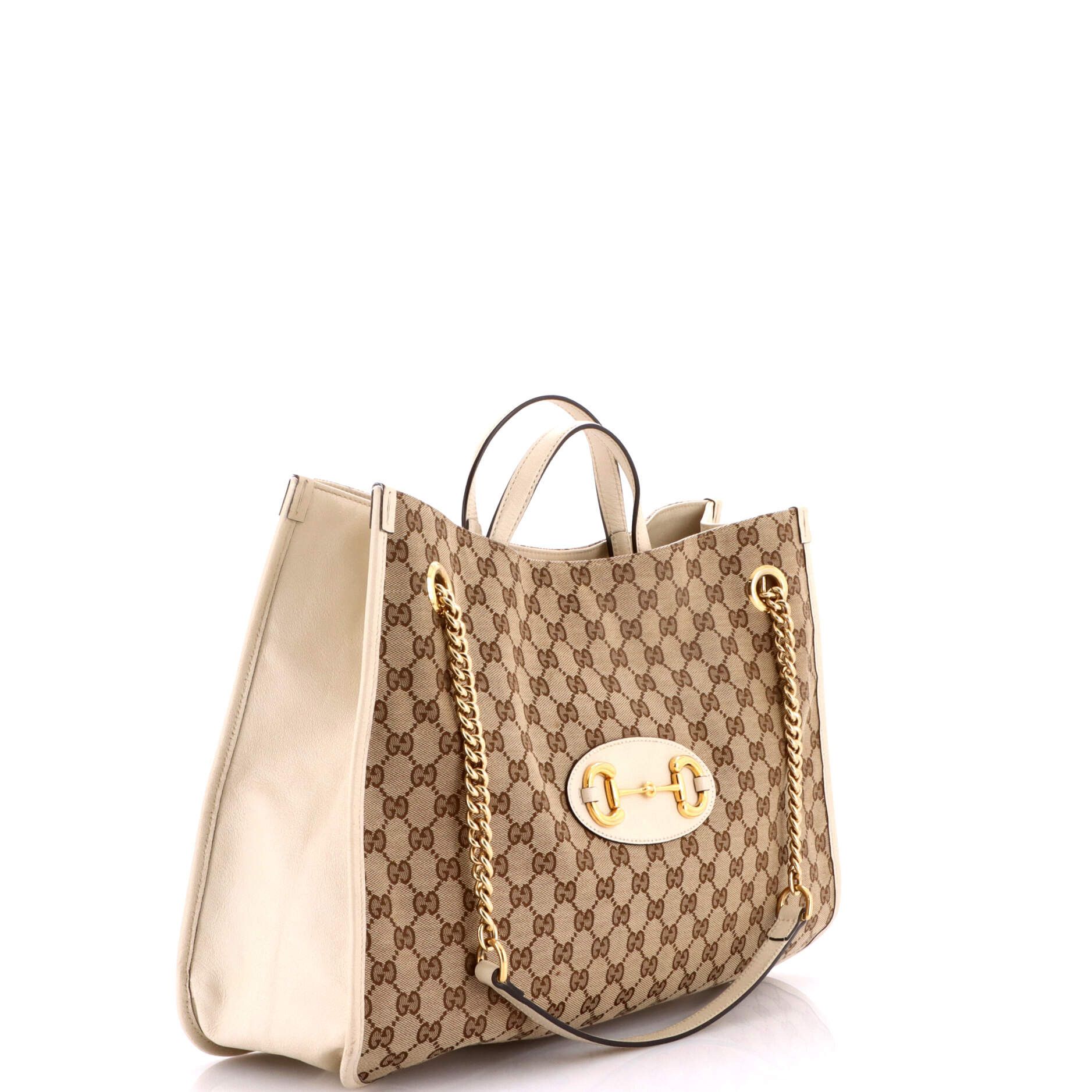 Gucci Horsebit 1955 Chain Tote GG Canvas with Leather Large Size ONE SIZE - 1 Thumbnail